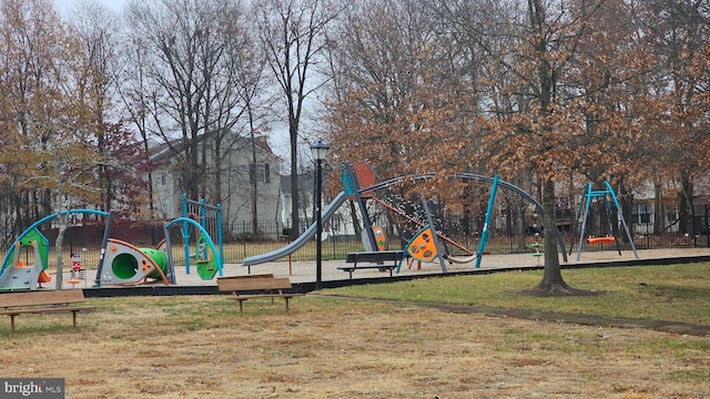 view of play area featuring a yard