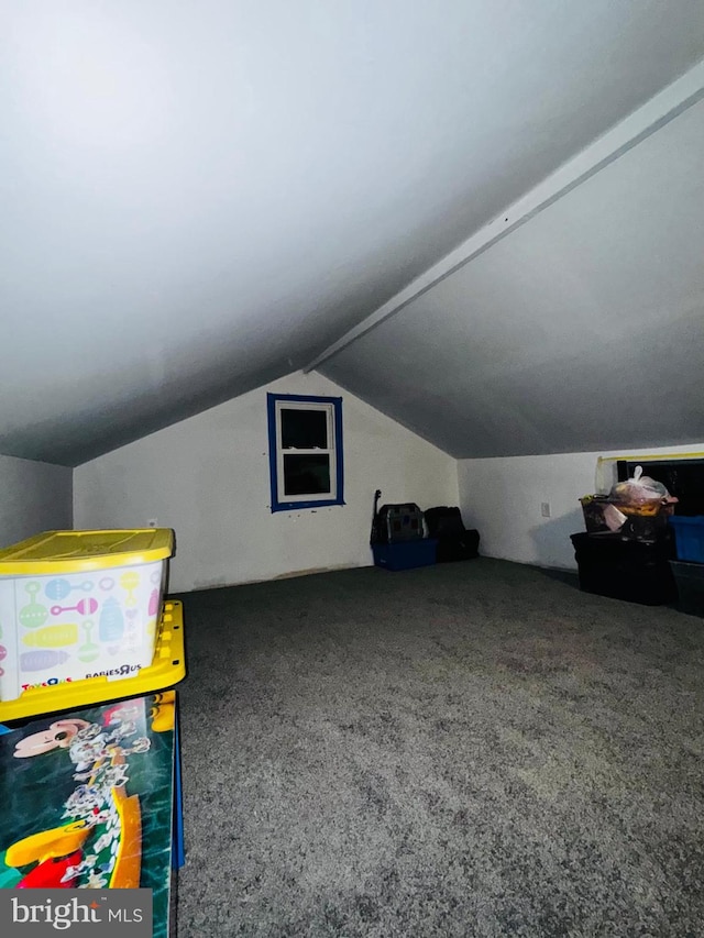 bonus room with carpet and vaulted ceiling