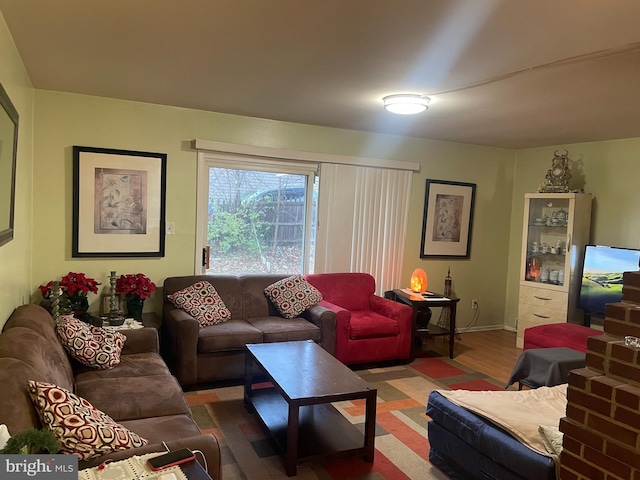 living room featuring hardwood / wood-style flooring