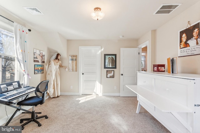 office area with light carpet