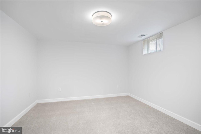 basement with carpet flooring