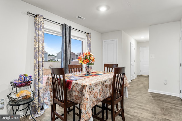 dining room with wood-type flooring