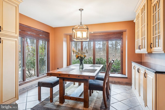 view of tiled dining space