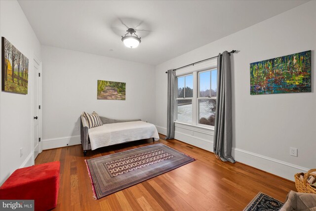 bedroom featuring hardwood / wood-style flooring