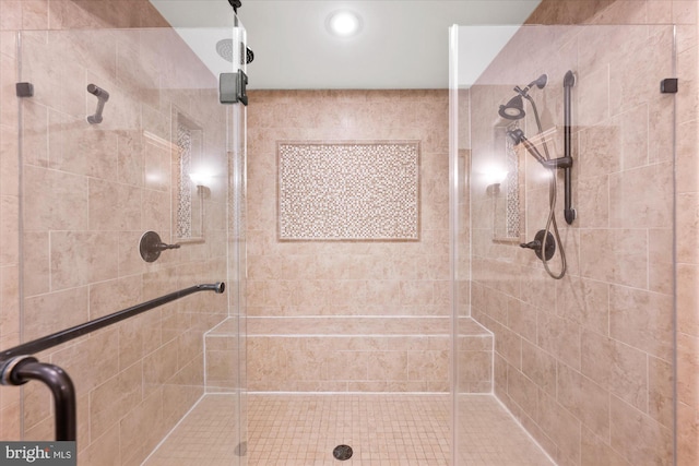 bathroom featuring walk in shower