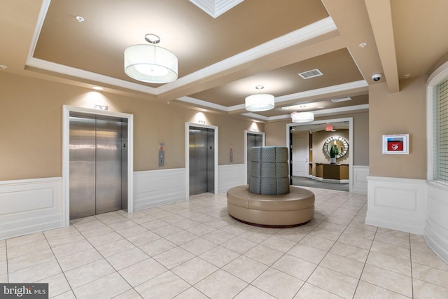 1915 Towne Centre Blvd Unit 502, Annapolis, MD 21401 - building lobby with a decorative wall, crown molding, wainscoting, and a security system