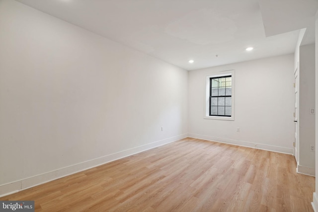 empty room featuring light wood-type flooring