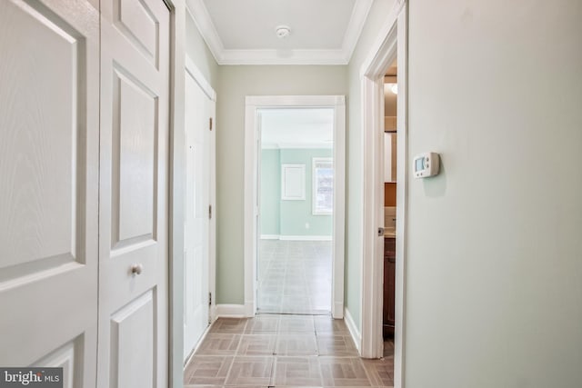 corridor with ornamental molding