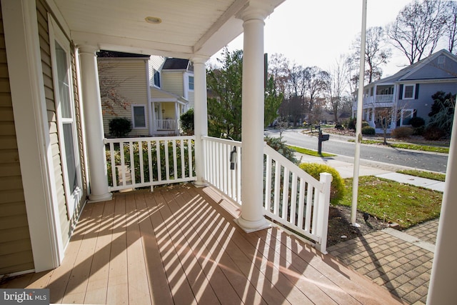 deck with a porch