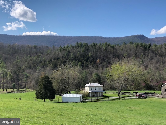 property view of mountains with a rural view