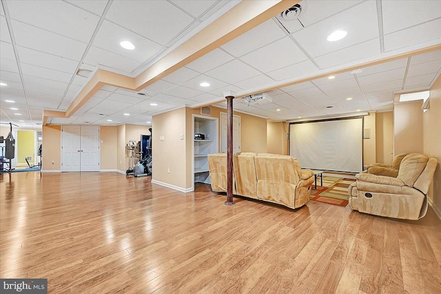 living room featuring light wood-type flooring