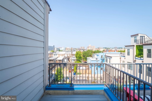 balcony with a view of city