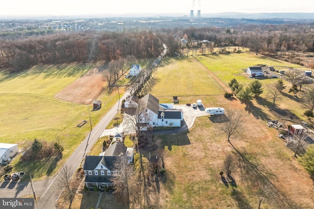 drone / aerial view featuring a rural view