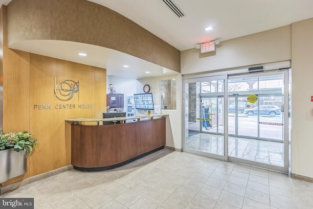 view of reception area