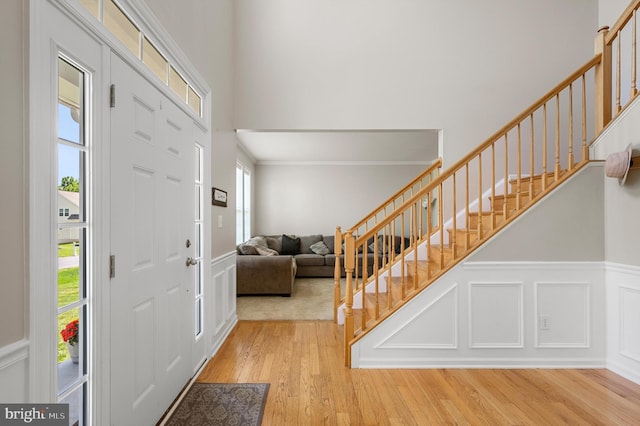 foyer featuring light hardwood / wood-style flooring