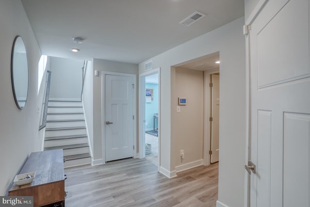 interior space featuring light wood-type flooring