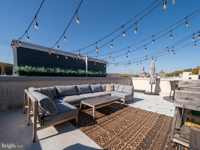 view of patio / terrace featuring an outdoor living space