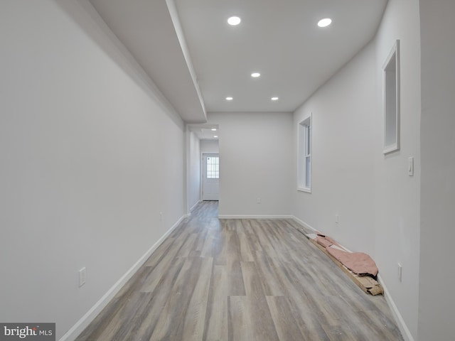 empty room featuring light hardwood / wood-style floors