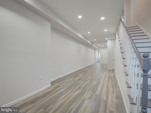 interior space with light hardwood / wood-style flooring