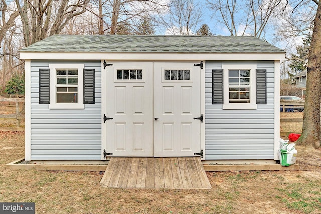 view of shed