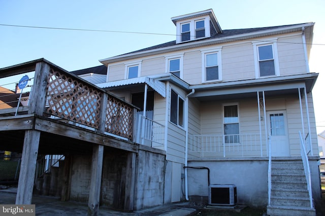 rear view of property with cooling unit