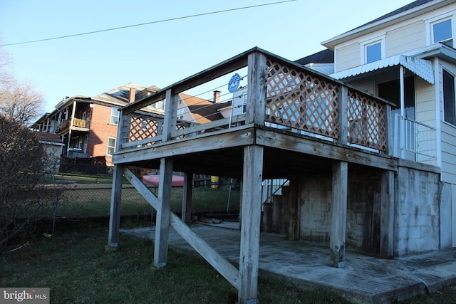 rear view of property with a deck