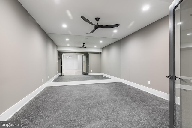 unfurnished room with ceiling fan