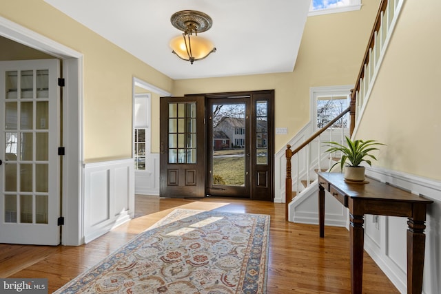 entrance foyer with wood-type flooring