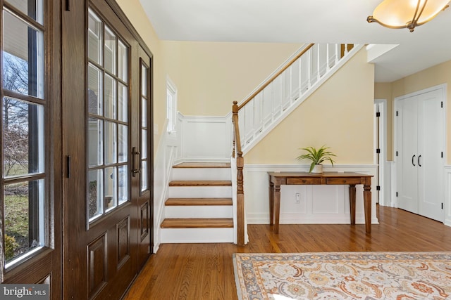 entryway featuring hardwood / wood-style flooring