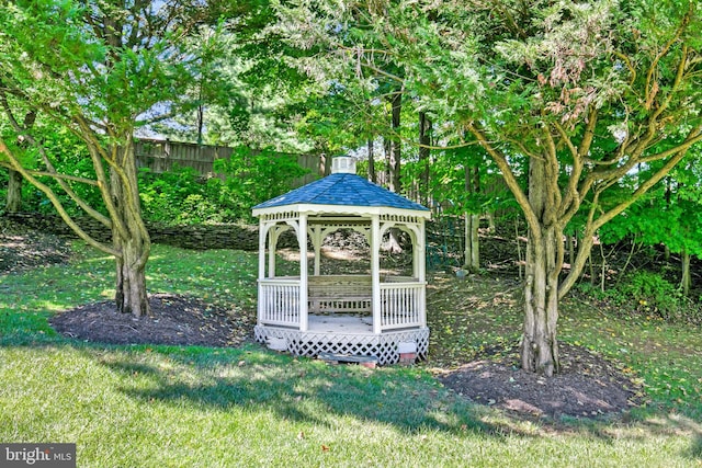 view of yard featuring a gazebo