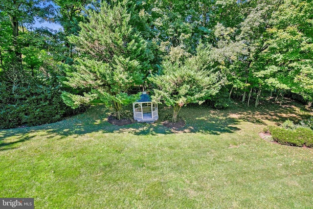 view of yard with a gazebo