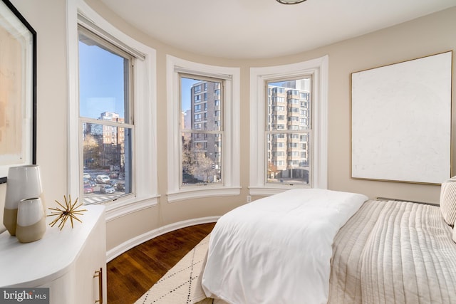 bedroom featuring wood-type flooring