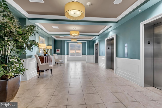 1915 Towne Centre Blvd Unit 416, Annapolis, MD 21401 - community lobby with crown molding, a wainscoted wall, and a decorative wall