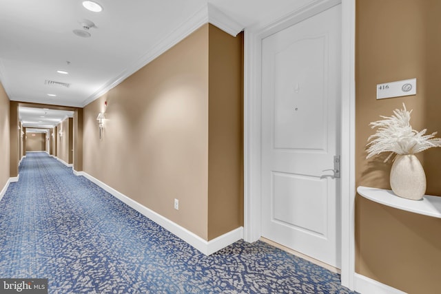 corridor with ornamental molding