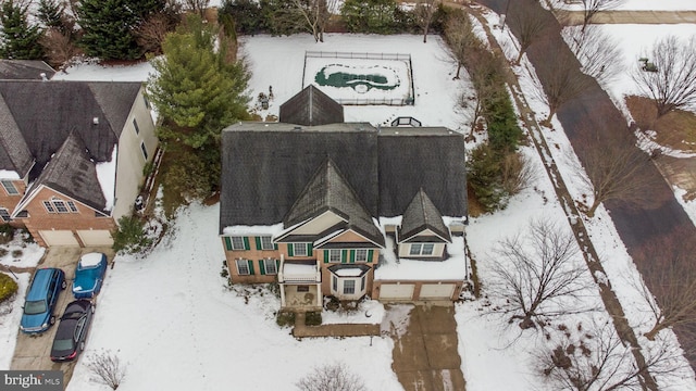 view of snowy aerial view