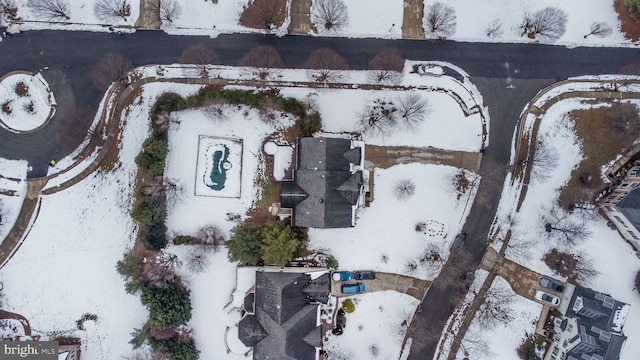 view of snowy aerial view