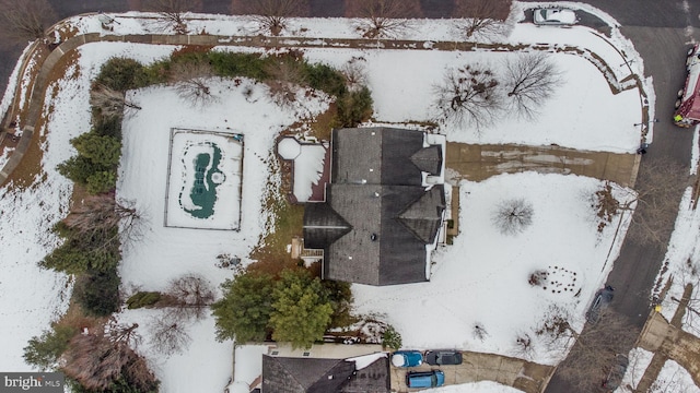 view of snowy aerial view