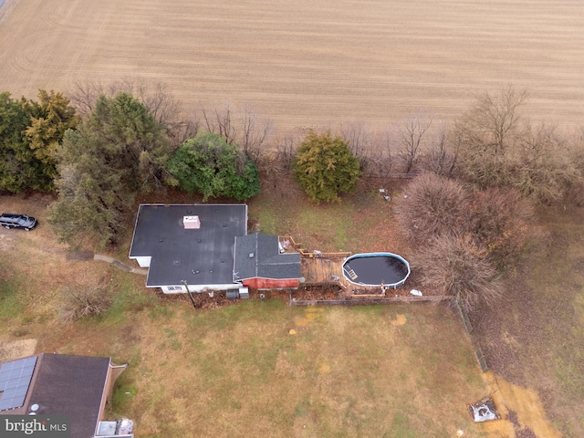 drone / aerial view with a rural view