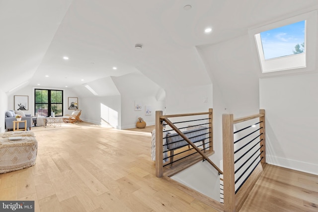 8206 Grubb Rd, Chevy Chase, MD 20815 - bonus room with lofted ceiling, wood finished floors, baseboards, and a skylight