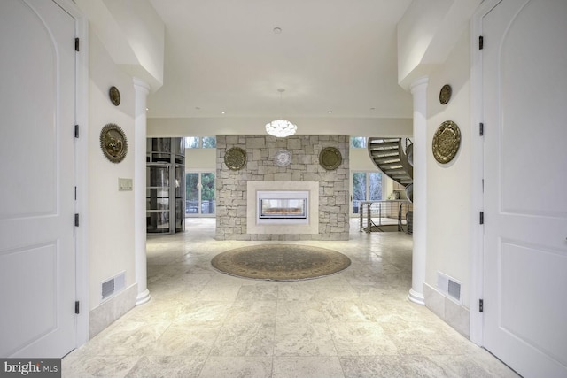 hallway with plenty of natural light