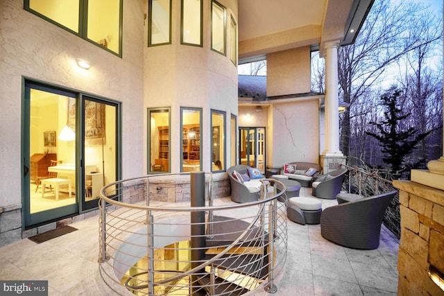 view of patio with an outdoor living space