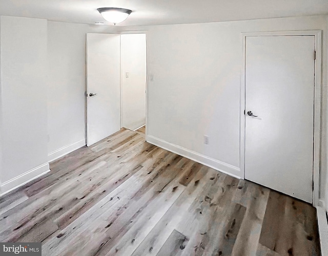 interior space with light hardwood / wood-style flooring