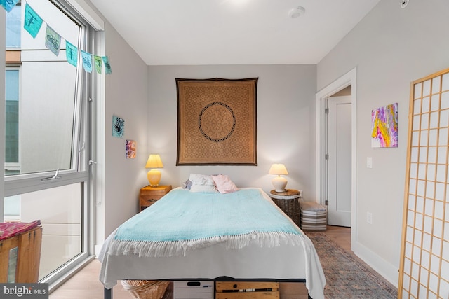 bedroom featuring light hardwood / wood-style floors