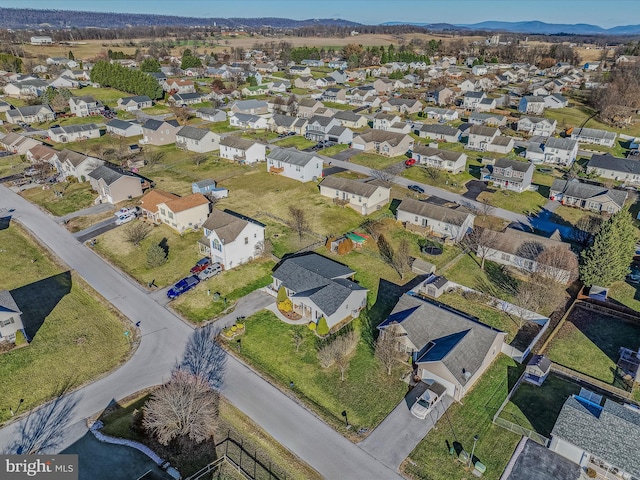 aerial view with a mountain view