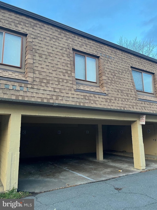 view of home's exterior with a garage