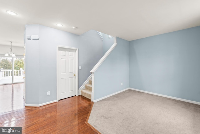 interior space with hardwood / wood-style flooring