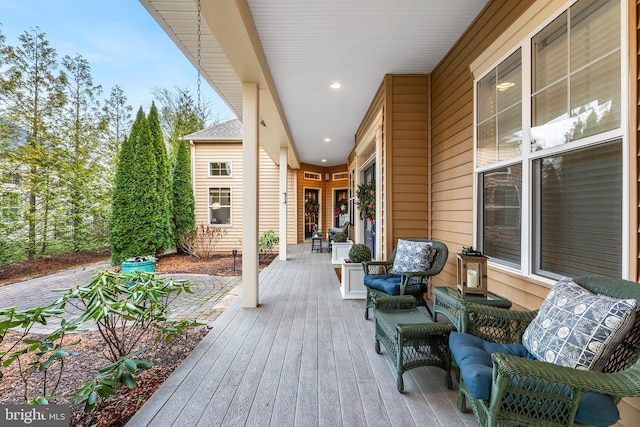 wooden deck with a porch