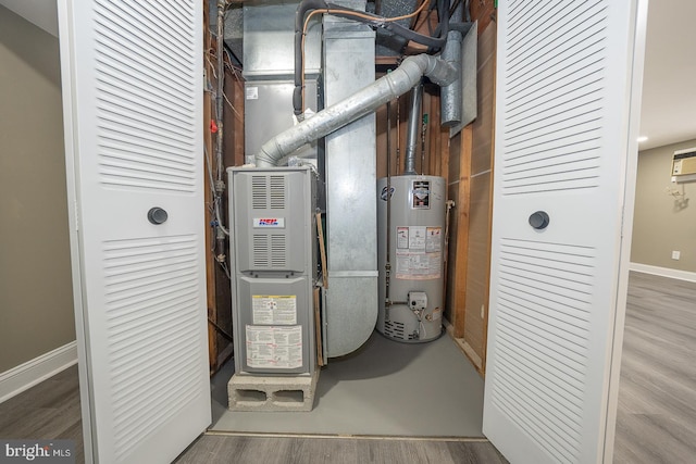 utility room featuring water heater