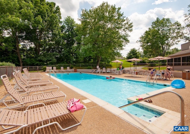 view of pool with a patio area