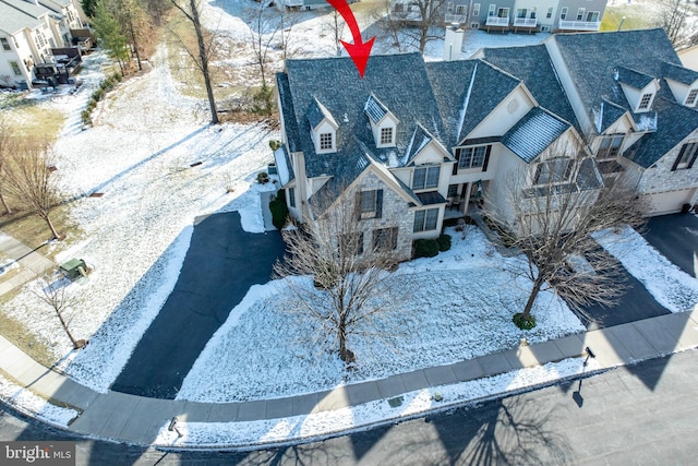 view of snowy aerial view